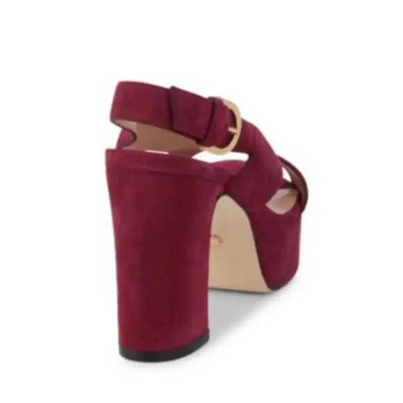 STUART WEITZMAN Jerry Suede Heeled Sandals Size 9 NWT - Picture 4 of 11